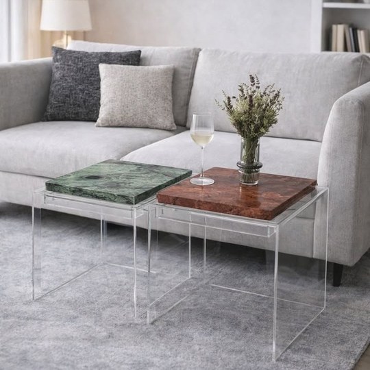 🔸️✨️Side table งานacrylic +หินแท้ หรูหรา ✨️🔹️ 📌ขนาด: 50x50...