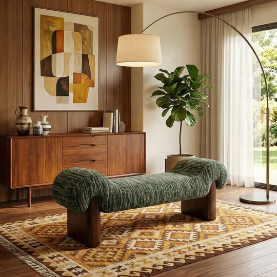 🔹️✨️Luxury bench as mid-century style, classic and light l...