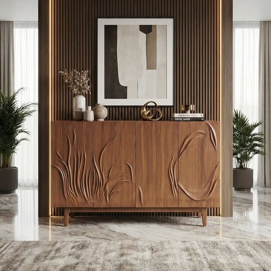 ตู้ sideboard งานไม้ ความอบอุ่นที่จัดวางอย่างมีศิลปะ หรูแบ...