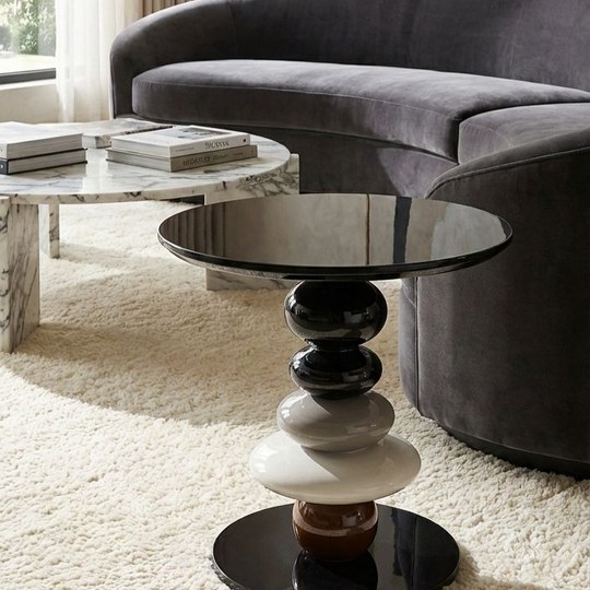 Side Table ทรงโมเดิร์น ✨ ดีไซน์ลูกเล่นทรงกลมซ้อน สะท้อนควา...
