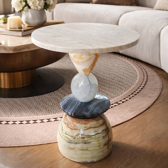 🔹️✨️Side Table — ความงามของหินธรรมชาติในรูปแบบงานประติมากร...