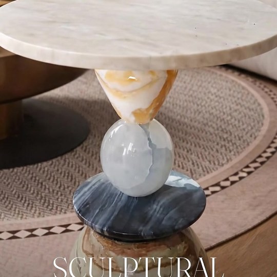 Side table with marble texture