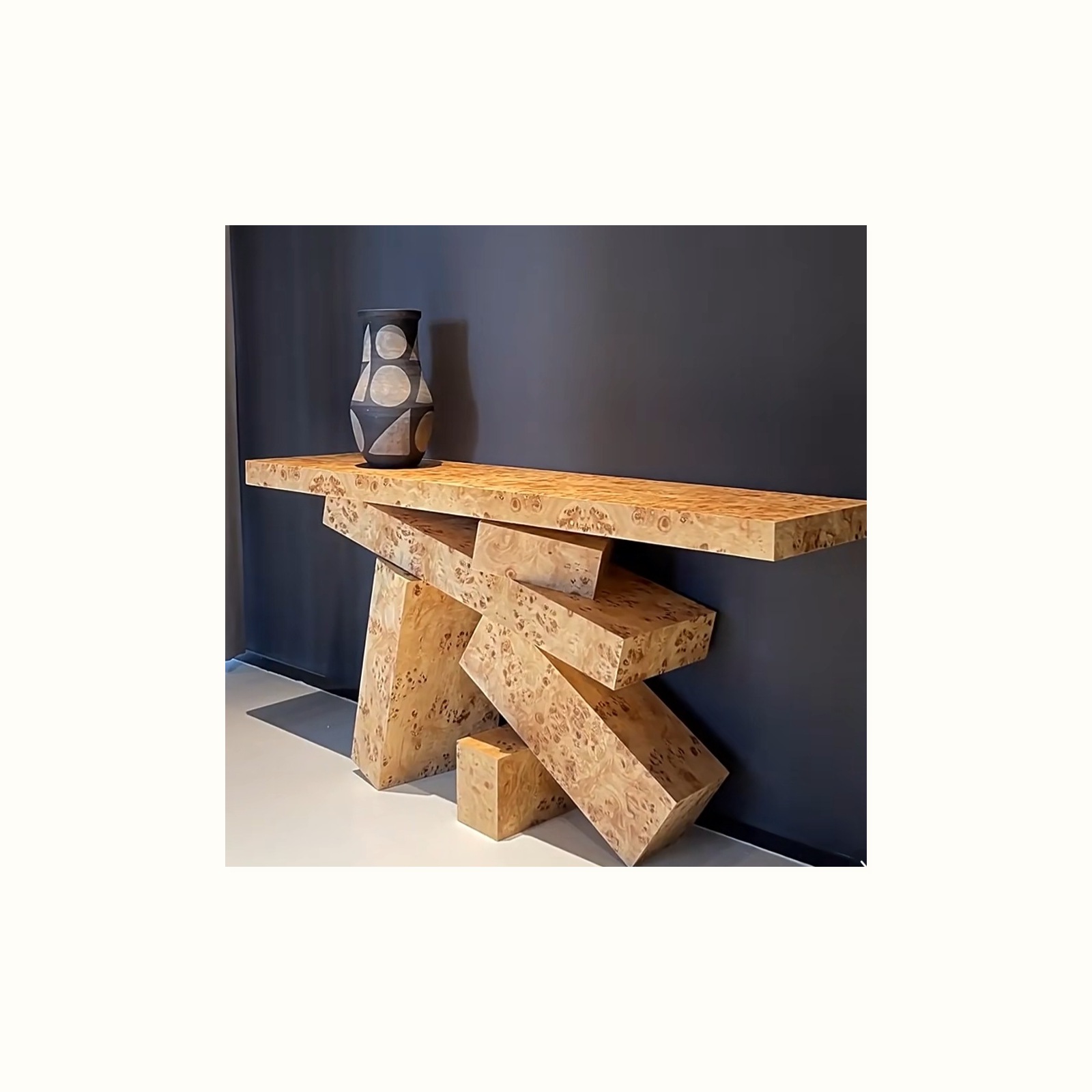 Burlwood Art Console detail