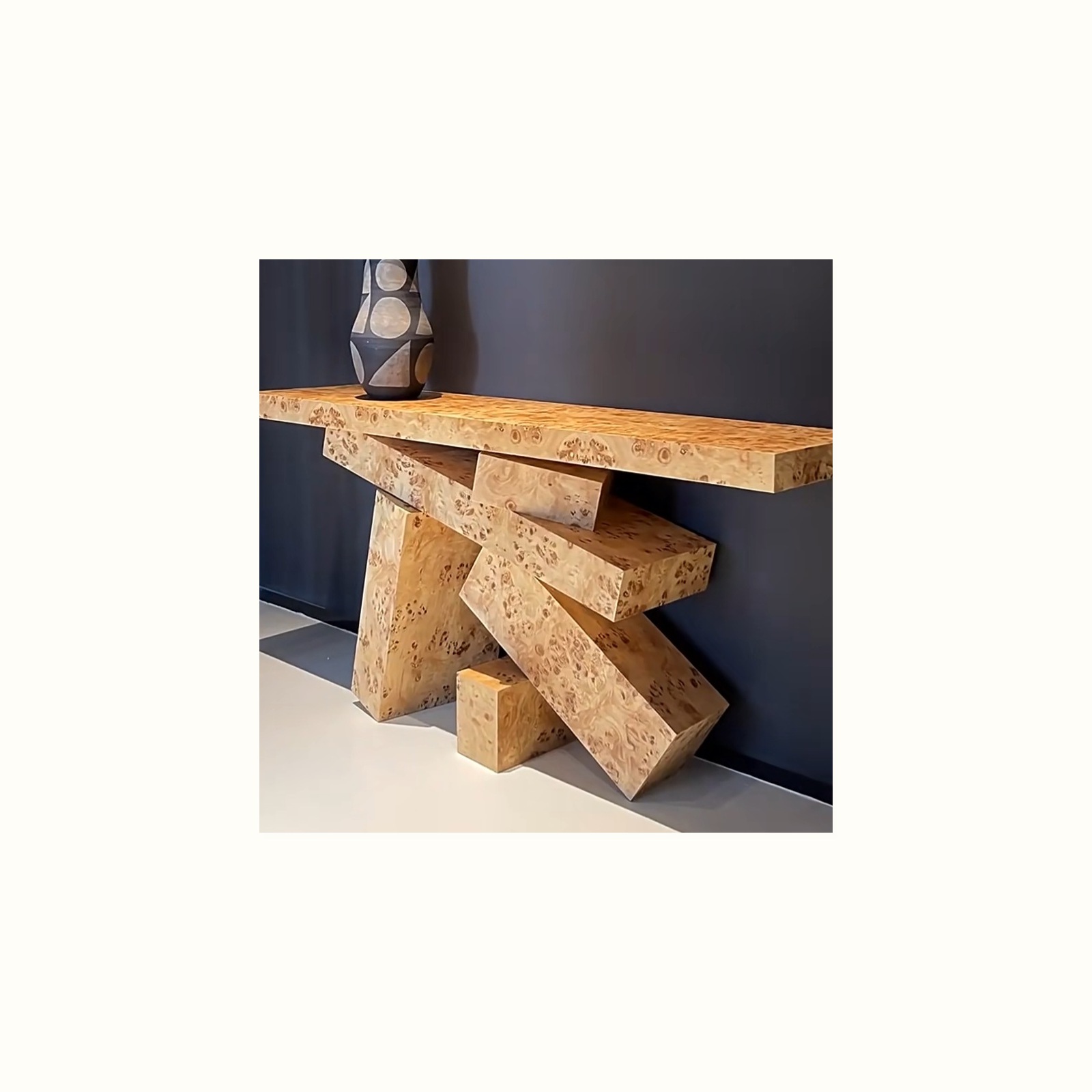 Burlwood Art Console detail view