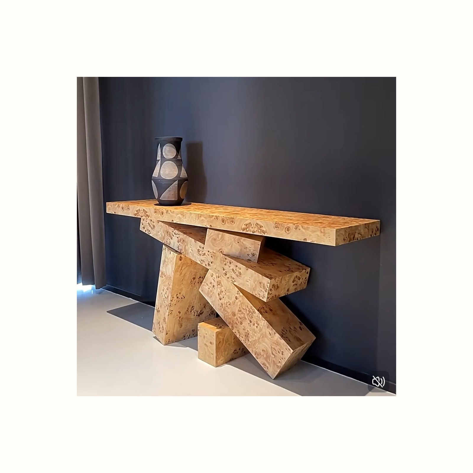 Burlwood Art Console