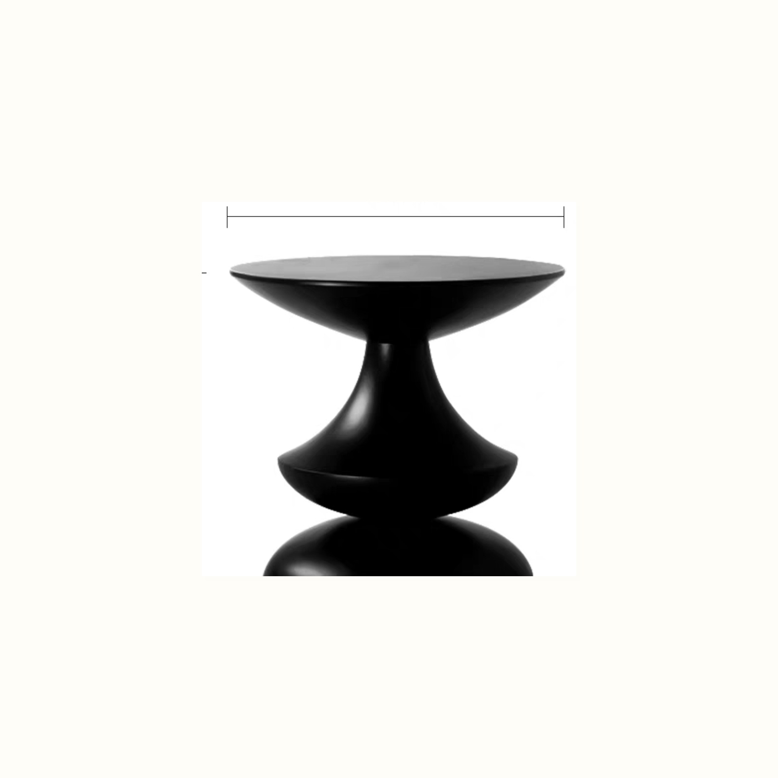 Black Sculptural Side Table detail